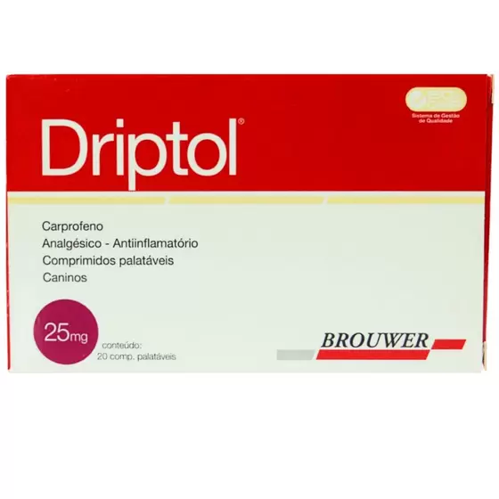 DRIPTOL 100 MG X 20 COMPRIMIDOS  Carprofeno Analgesico Antipiretico Caninos Brouwer Productos veterinarios Brouwer | Envios a toda Guatemala