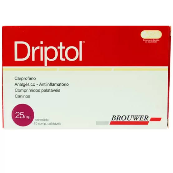 DRIPTOL 25 MG X 20 COMPRIMIDOS  Carprofeno Analgesico Antipiretico Caninos Brouwer Productos veterinarios Productos Brouwer | Envios a toda Guatemala
