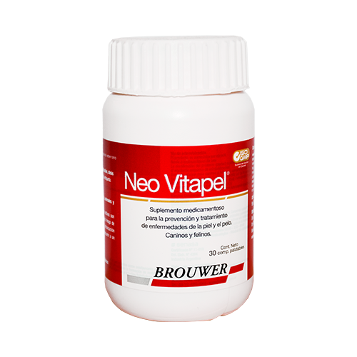 NEOVITAPEL X 30 COMPRIMIDOS Suplemento medicamentoso para enfermedades de la piel y pelo Caninos Felinos Brouwer Productos veterinarios Brouwer | Envios a toda Guatemala