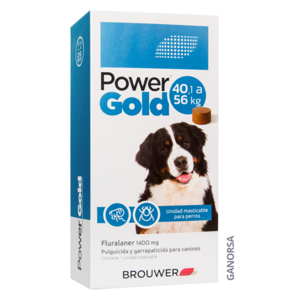 POWER GOLD 1400 MG 40.1 A 56 KG Fluralaner Pulguicida Garrapaticida Caninos Brouwer Productos veterinarios Brouwer | Envios a toda Guatemala