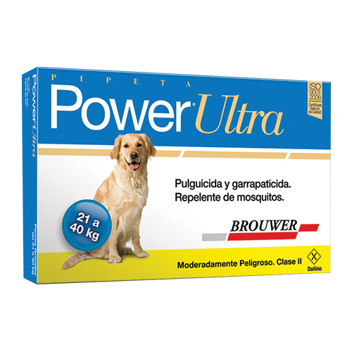 POWER ULTRA 21 A 40 KG Pulguicida Garrapaticida Repelente de mosquitos Brouwer Productos veterinarios Brouwer | Envios a toda Guatemala