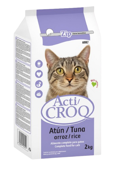 Acti Croq Atún Tuna y Arroz 2 kg Alimento de gran calidad para gatos Productos veterinarios  | Envios a toda Guatemala