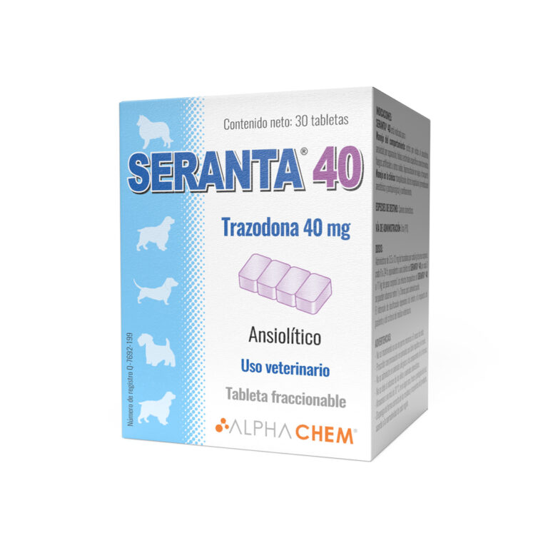 Seranta, 40mg, 30 tabletas Trazodona Ansiolitico para perros Productos veterinarios  | Envios a toda Guatemala