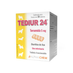 Tediur 24 5mg 30 tabletas tratamiento del edema asociado a insuficiencia cardíaca Productos veterinarios  | Envios a toda Guatemala