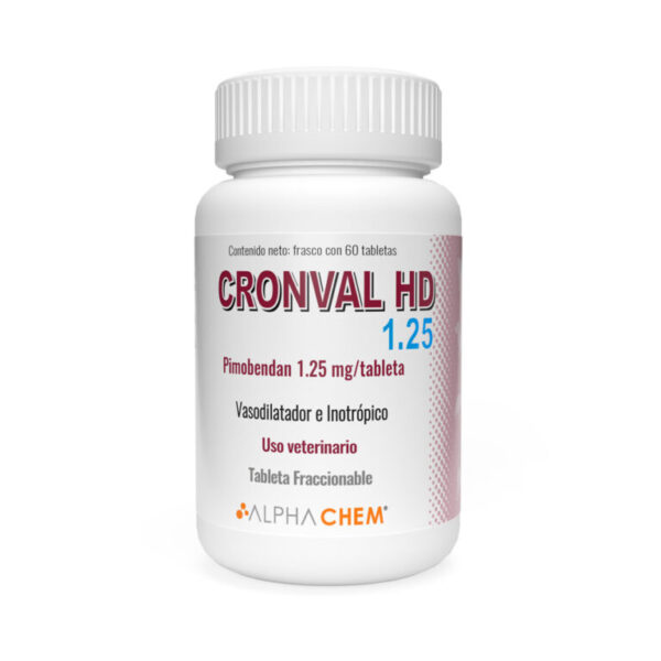 Cronval HD, 1.25mg, 60 tabletas Pimobendan Vasodilatador e inotropico Productos veterinarios  | Envios a toda Guatemala