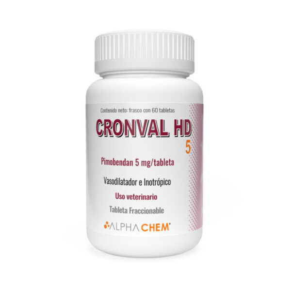 Cronval HD 5mg, 60 tabletas Pimobendan Vasodilatador e inotropico Productos veterinarios  | Envios a toda Guatemala
