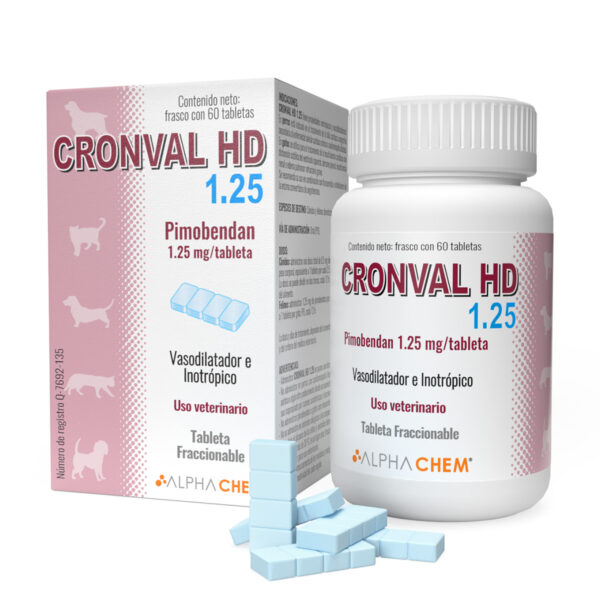 Cronval HD, 1.25mg, 60 tabletas Pimobendan Vasodilatador e inotropico Productos veterinarios  | Envios a toda Guatemala