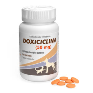 Doxiciclina 50mg Tos de las perreras Bartonelosis Neumonía Frasco 100 tabletas Productos veterinarios AlphaChem | Envios a toda Guatemala