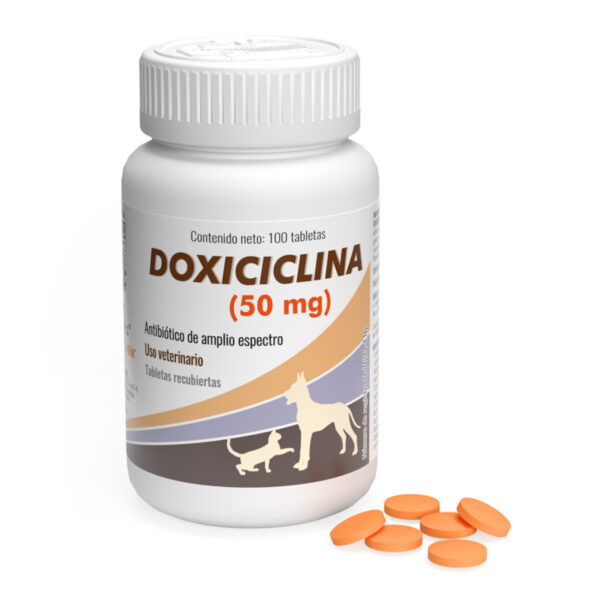 Doxiciclina 50mg Tos de las perreras Bartonelosis Neumonía Frasco 100 tabletas Productos veterinarios AlphaChem | Envios a toda Guatemala