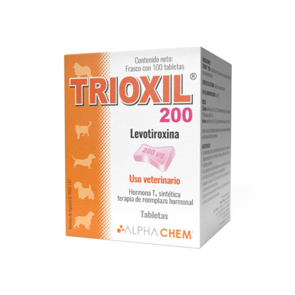 Trioxil, 200µg, levotiroxina deficiencia de la tiroides Frasco 100 tabletas Productos veterinarios  | Envios a toda Guatemala