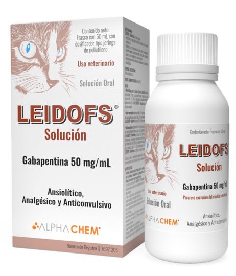 Leidofs para gatos Solución oral Gabapentina 50ml Ansiolitico Analgesico y Anticonvulsivo Productos veterinarios  | Envios a toda Guatemala