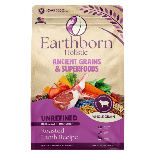 Earthborn Unrefined Roasted Lamb Recipe 4 lb Alimento Premium para Perros Sin Granos Alta Proteína Productos veterinarios  | Envios a toda Guatemala
