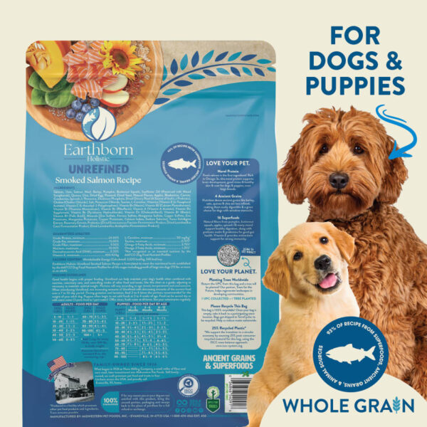Earthborn Unrefined Smoked Salmon Recipe 4 lb Alimento Premium para Perros Sin Granos Omega 3 Piel y Pelaje Productos veterinarios  | Envios a toda Guatemala
