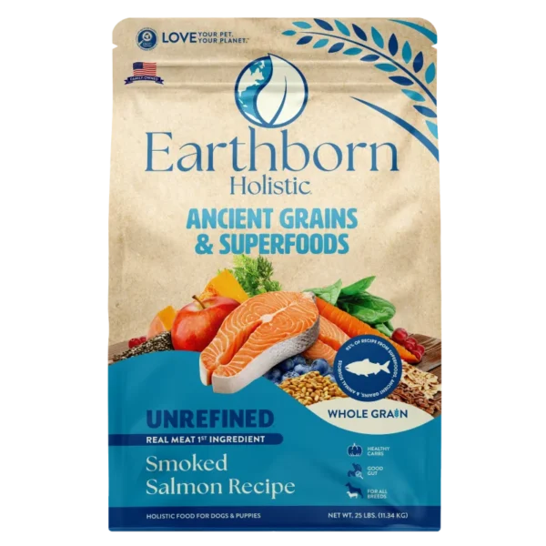 Earthborn Unrefined Smoked Salmon Recipe 4 lb Alimento Premium para Perros Sin Granos Omega 3 Piel y Pelaje Productos veterinarios  | Envios a toda Guatemala