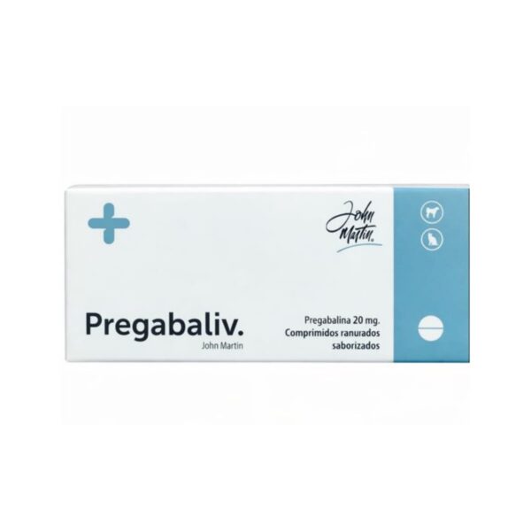 Pregaliv 20 mg 20 comprimidos John Martin Alivio del dolor neuropático y ansiedad Productos veterinarios John Martin | Envios a toda Guatemala