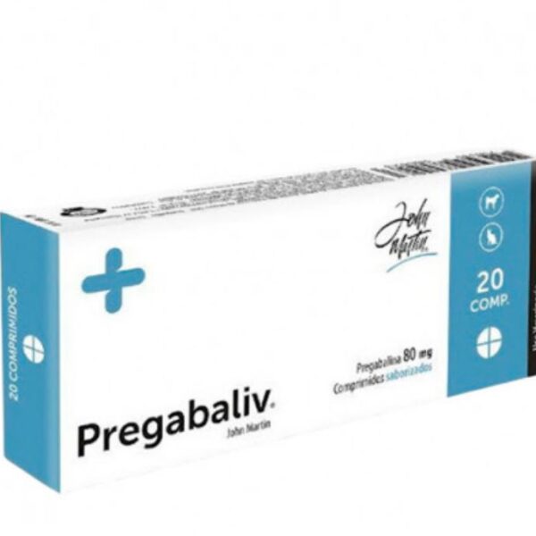 Pregaliv 80 mg 20 comprimidos John Martin Alivio del dolor neuropático y ansiedad Productos veterinarios John Martin | Envios a toda Guatemala