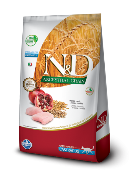N&D Farmina Ancestral Grain Gato Pollo y Granada Adulto Castrado 7.5kg Productos veterinarios N&D | Envios a toda Guatemala