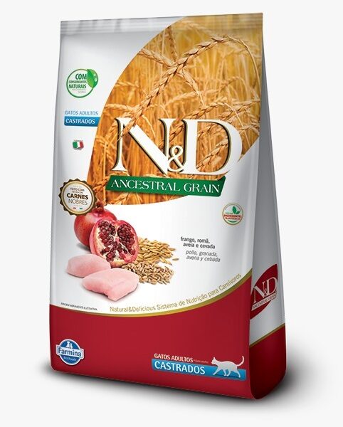 N&D Farmina Ancestral Grain Gato Pollo y Granada Adulto Castrado 1.5kg Productos veterinarios N&D | Envios a toda Guatemala
