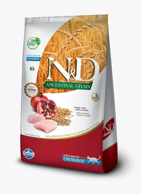 N&D Farmina Ancestral Grain Gato Pollo y Granada Adulto Castrado 1.5kg Productos veterinarios N&D | Envios a toda Guatemala