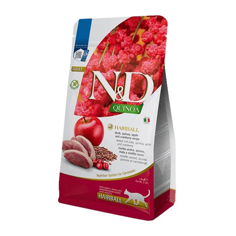 N&D Farmina Quinoa Gato Hairball Pato y Manzana Adulto 1.5kg Productos veterinarios N&D | Envios a toda Guatemala
