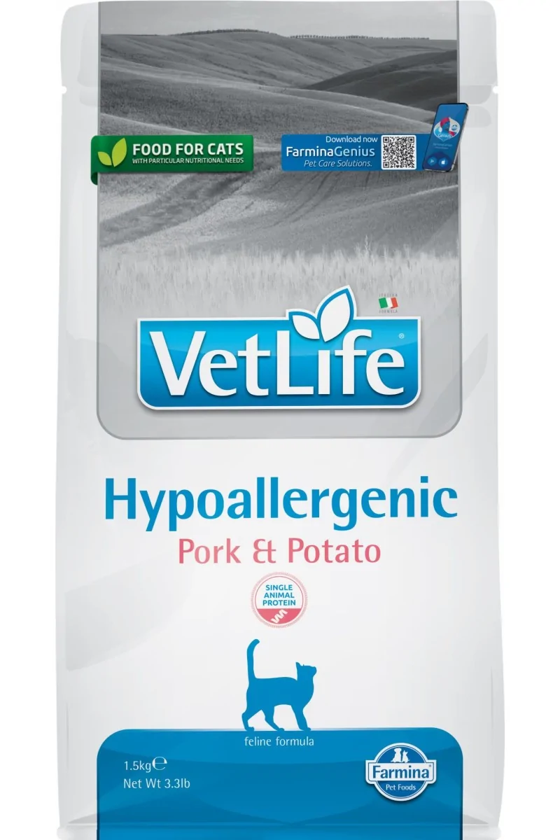 Farmacia.PET Farmina Vet Life Feline Hypoallergenic Cerdo y Papa Alimento Gato 2kg - Imagen 1